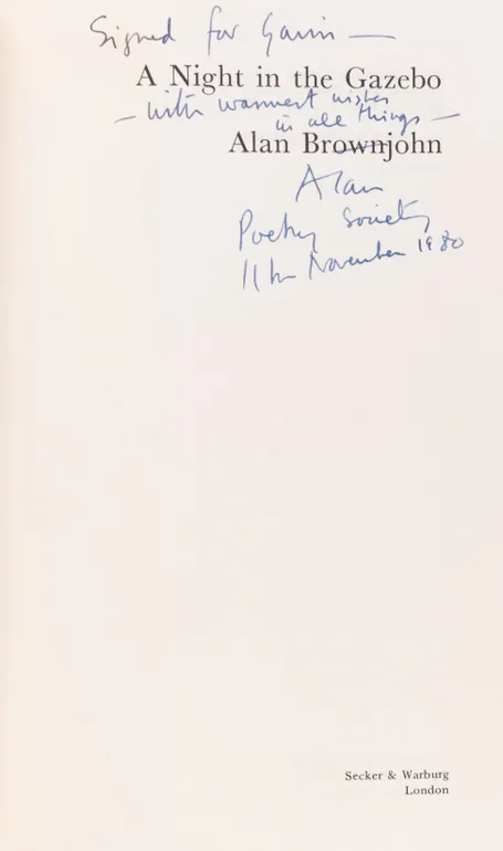 A Night in the Gazebo. Poems.