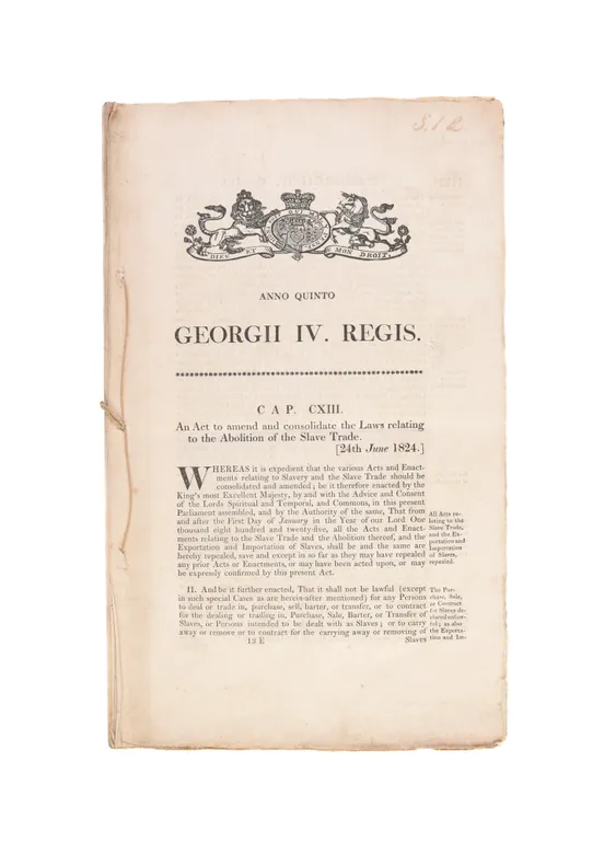 An Act to amend and consolidate the Laws relating to the Abolition of the Slave Trade.