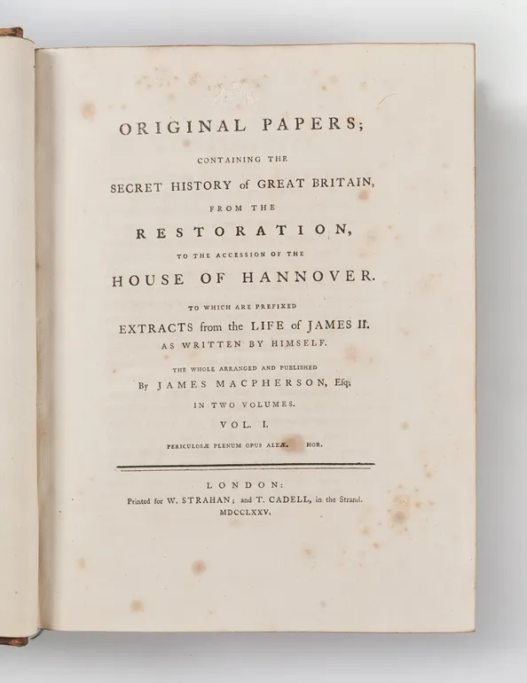 Original Papers; Containing the Secret History of Great Britian,