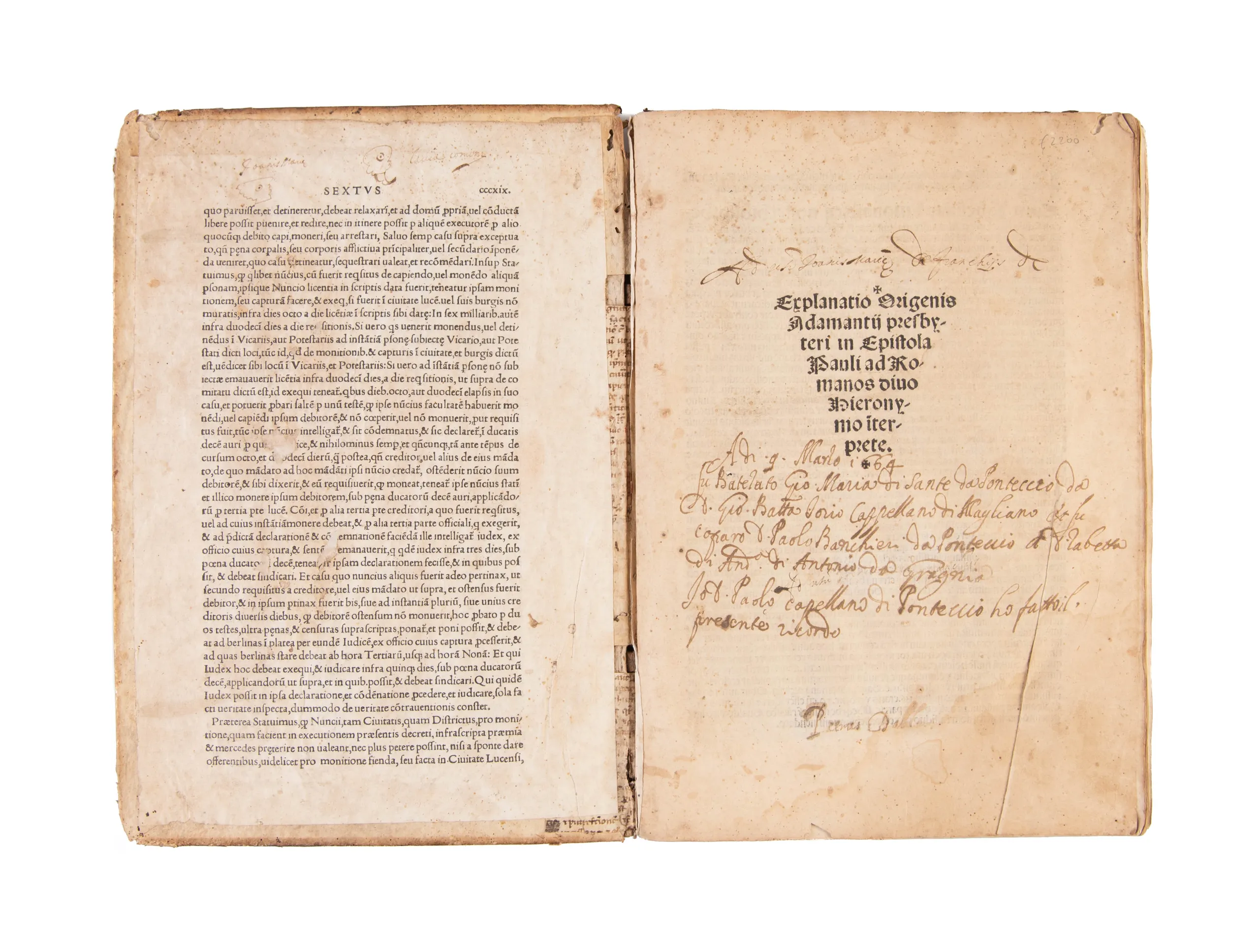 Explanatio Origenis Adamantii presbyteri in epistola Pauli ad romanos divo ieronimo interprete