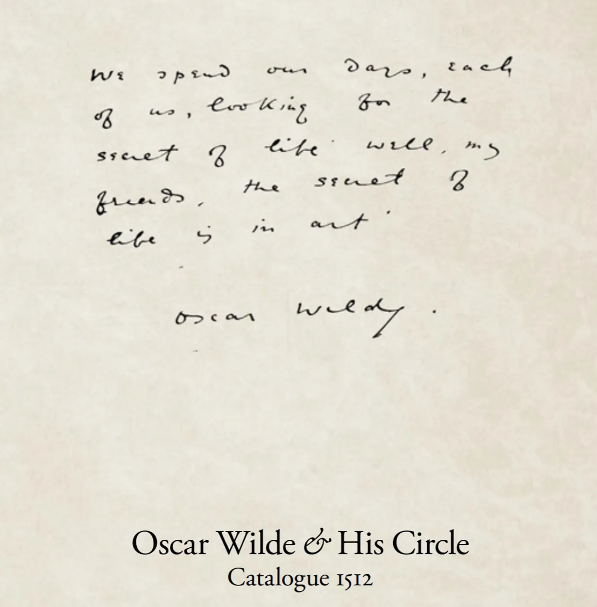 Oscar Wilde & His Circle: Cohen I