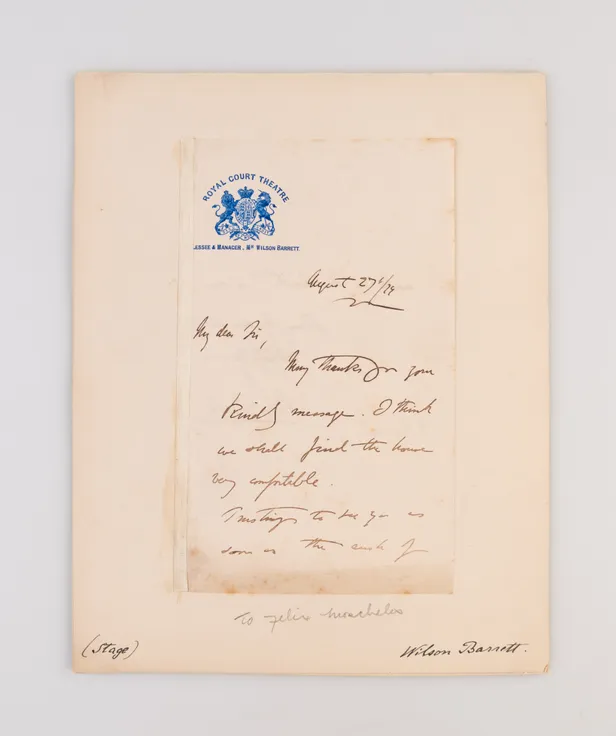 Autograph Letter Signed on Royal Court Theatre headed paper,