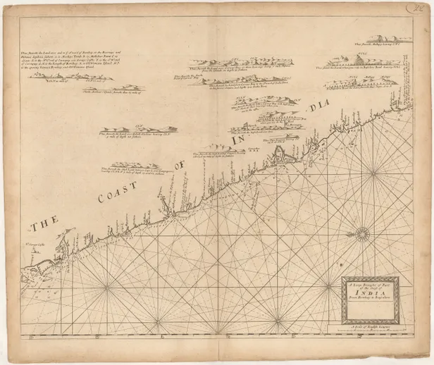 A Large Chart of Part of the Coast of India from Bombay to Bassalore ...