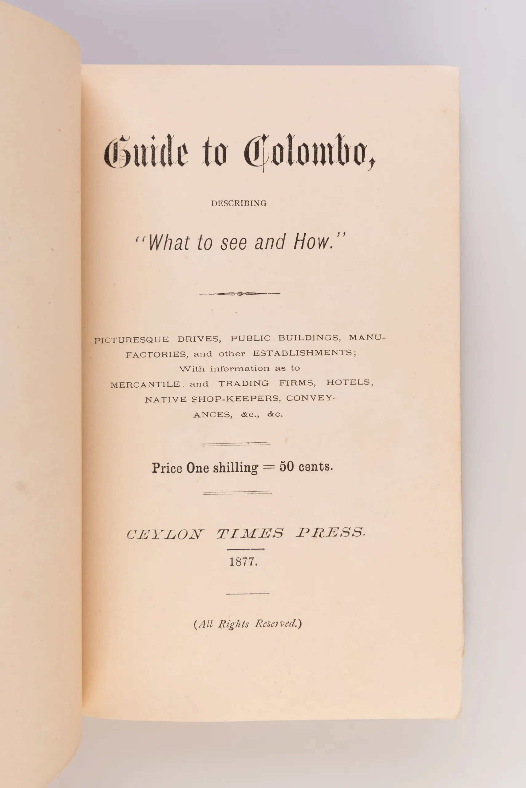 Guide to Colombo, Describing 