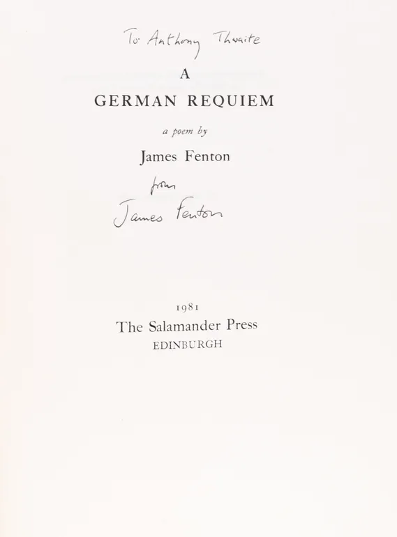A German Requiem. A Poem.