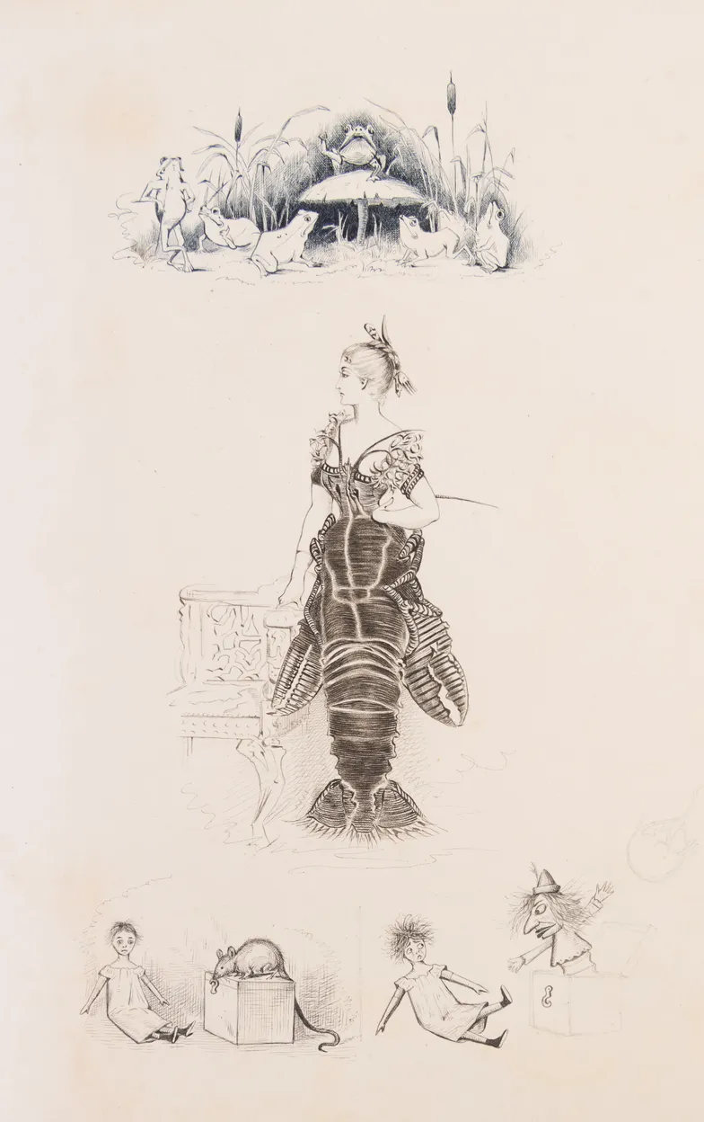 Album of whimsical drawings, late 19th century,