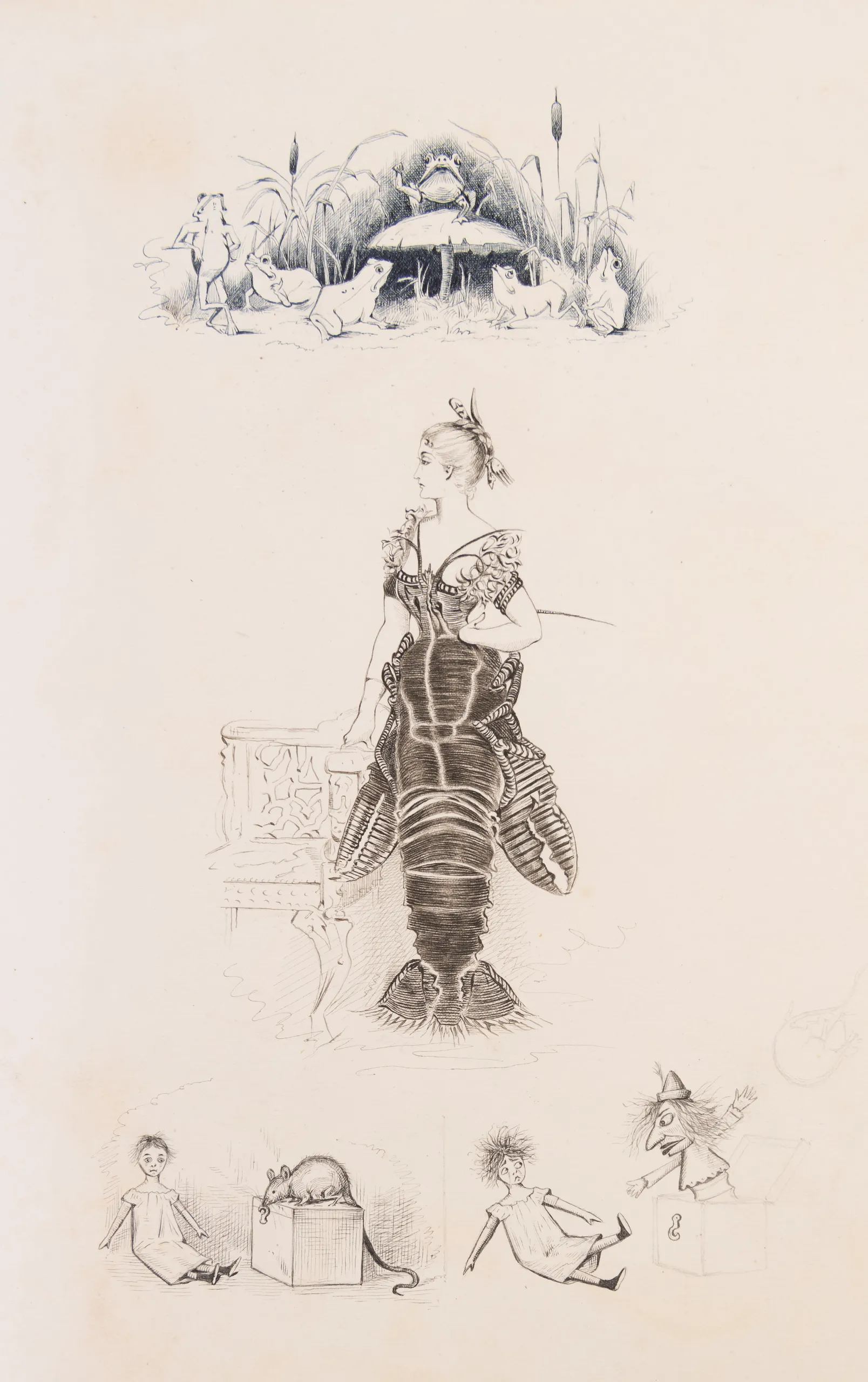 Album of whimsical drawings, late 19th century,