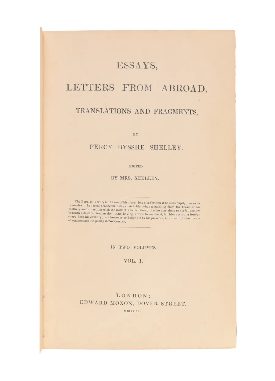 Essays, Letters from Abroad, Translations and Fragments.