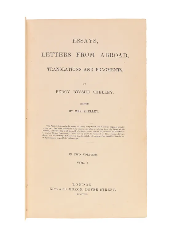 Essays, Letters from Abroad, Translations and Fragments.