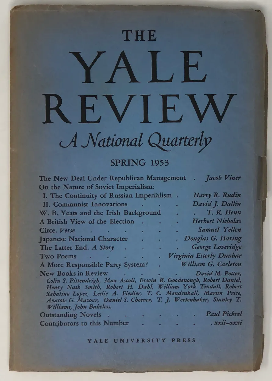 W.B. Yeats and the Irish Background. [in] The Yale Review. Volume XLII, No. 3.