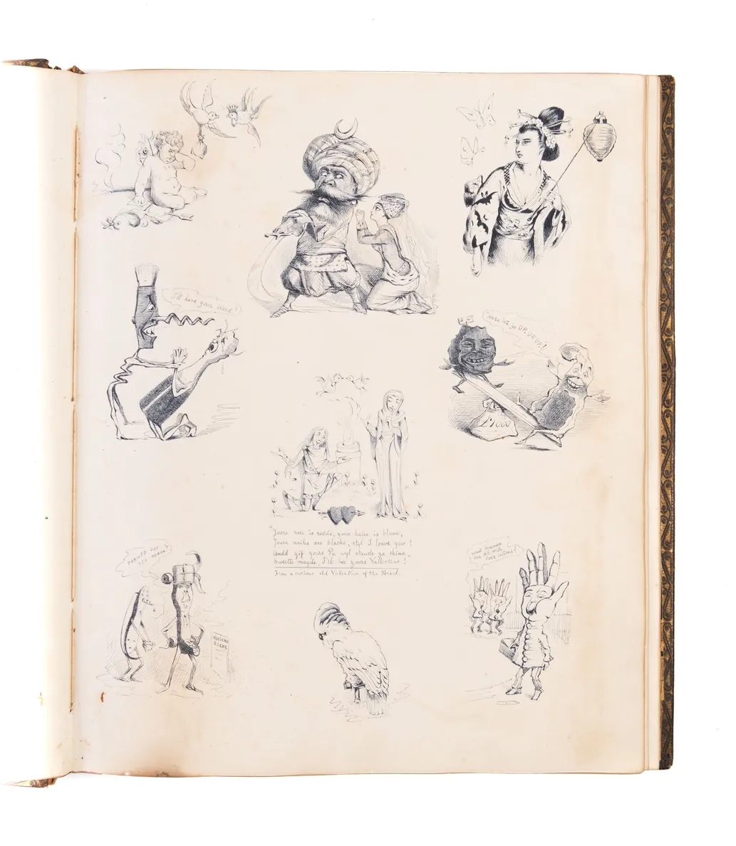 Album of whimsical drawings, late 19th century,