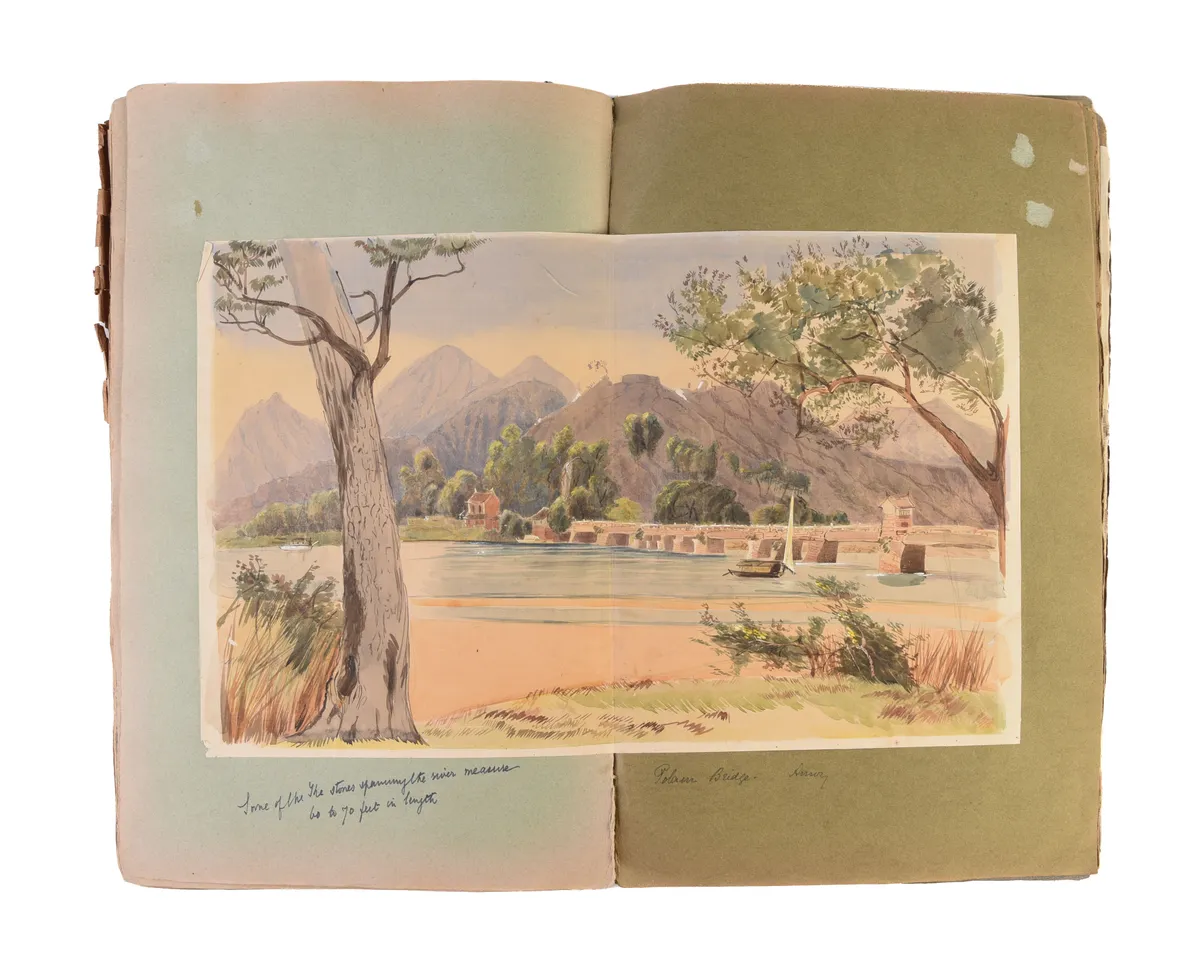 Four large albums of watercolours, photographs and ephemera.