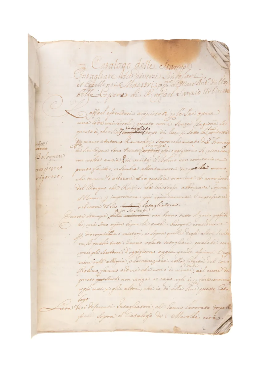 [Manuscript on paper] Trattato della noblissima arte (calcografica) incisoria