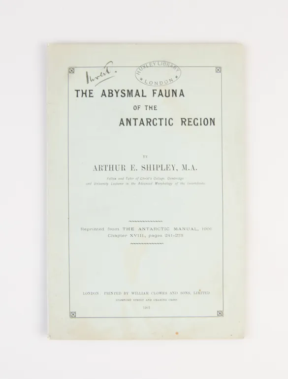 The Abysmal Fauna of the Antarctic Region.
