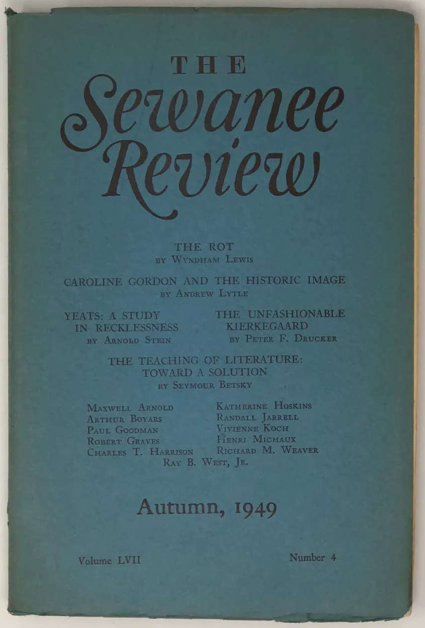 Yeats: A Study in Recklessness [in] The Sewanee Review. Volume LVII, No. 4.