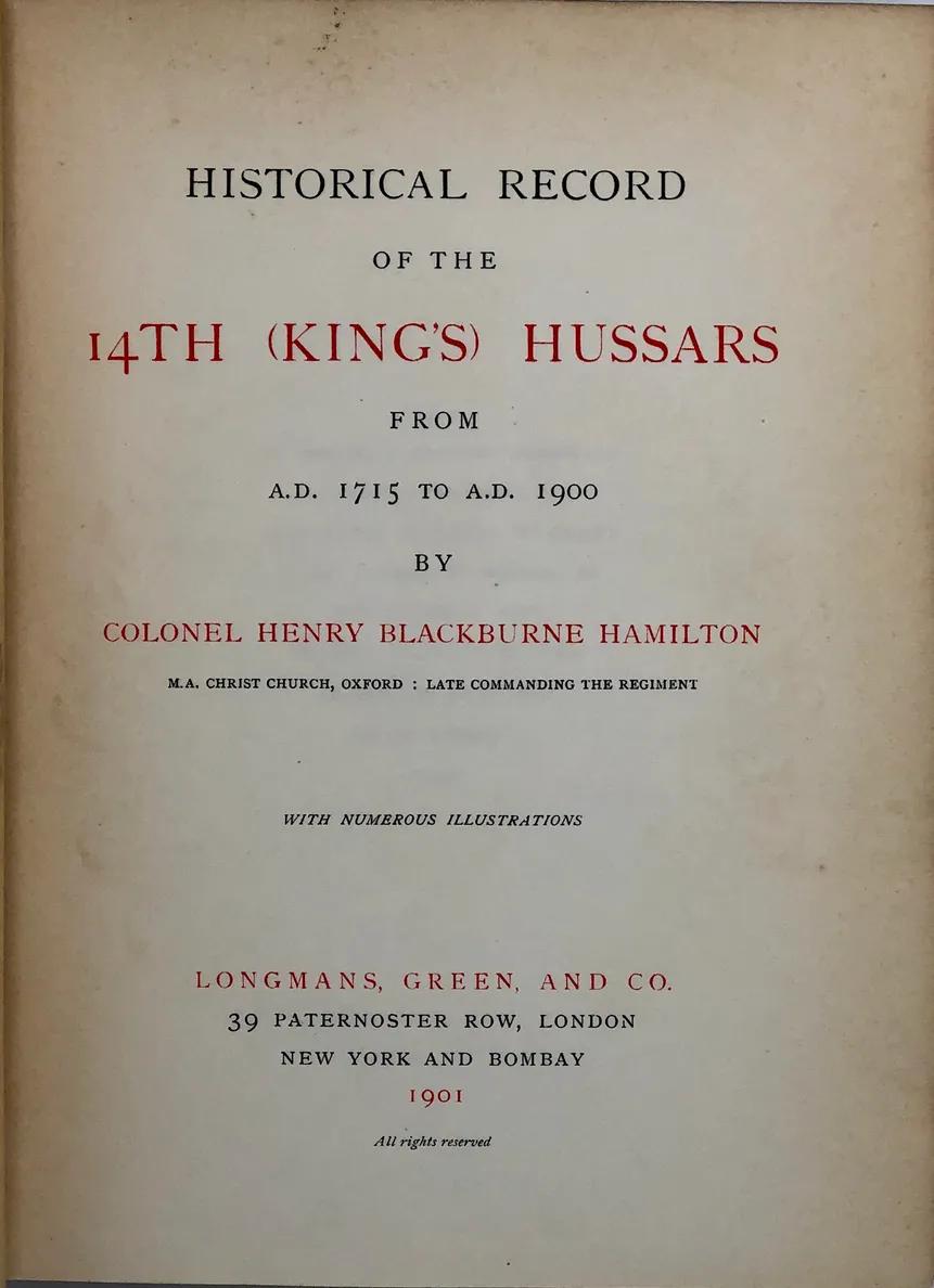 Historical Record of the 14th (King's) Hussars