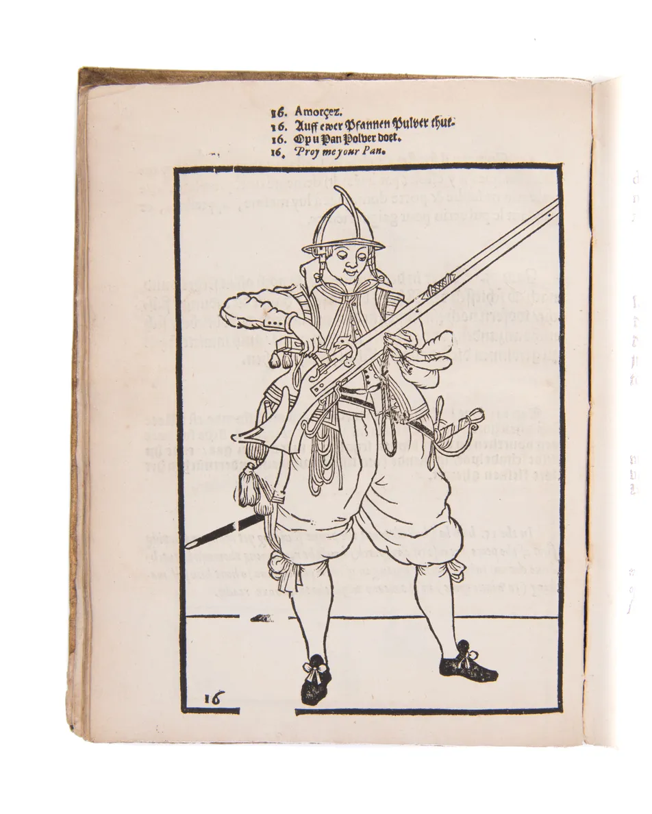 Maniement d'armes d'arquebuses, mousquets, & picques Selon l'ordre de monseig. le Prince Maurice, Pr. d'Orange, Comte de Nassau...Wapen-handelinghe van roers, musquetten, en spiessen... The exercise of armes for calivres, muskettes, and pikes... Waffen ha