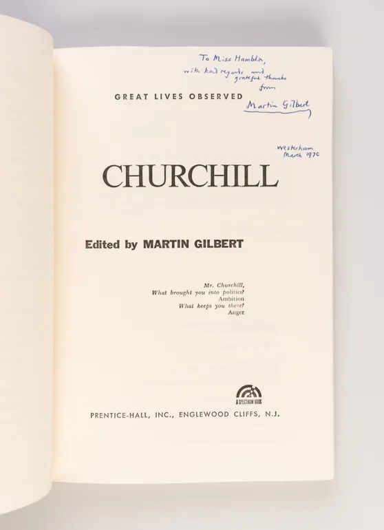Churchill. Great Lives Observed.