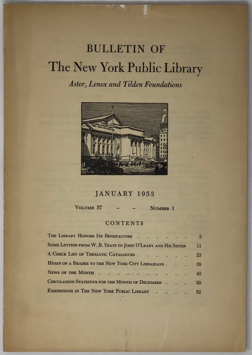 Bulletin of the New York Public Library. Volume 57, Number 1 and 2.