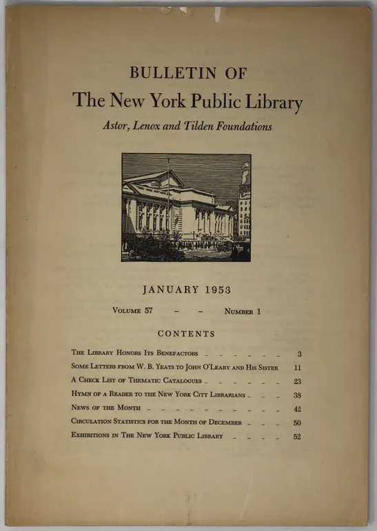 Bulletin of the New York Public Library. Volume 57, Number 1 and 2.