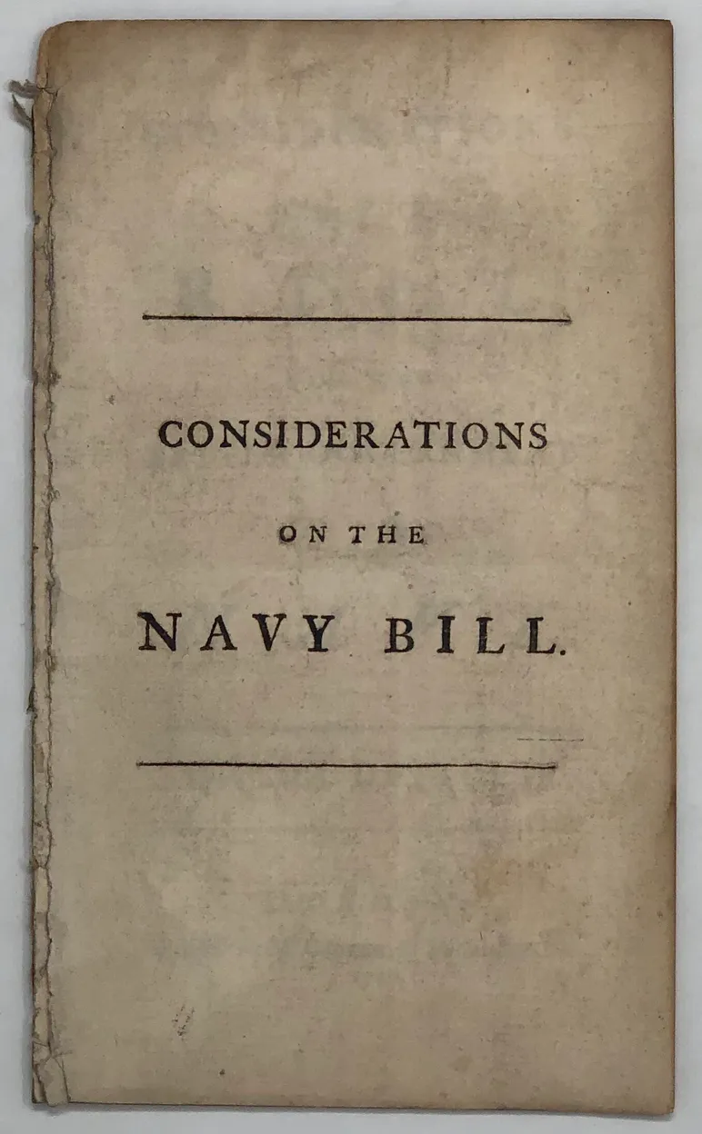 Considerations of the Bill for the Better Government of the Navy.