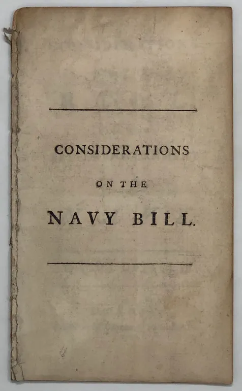 Considerations of the Bill for the Better Government of the Navy.