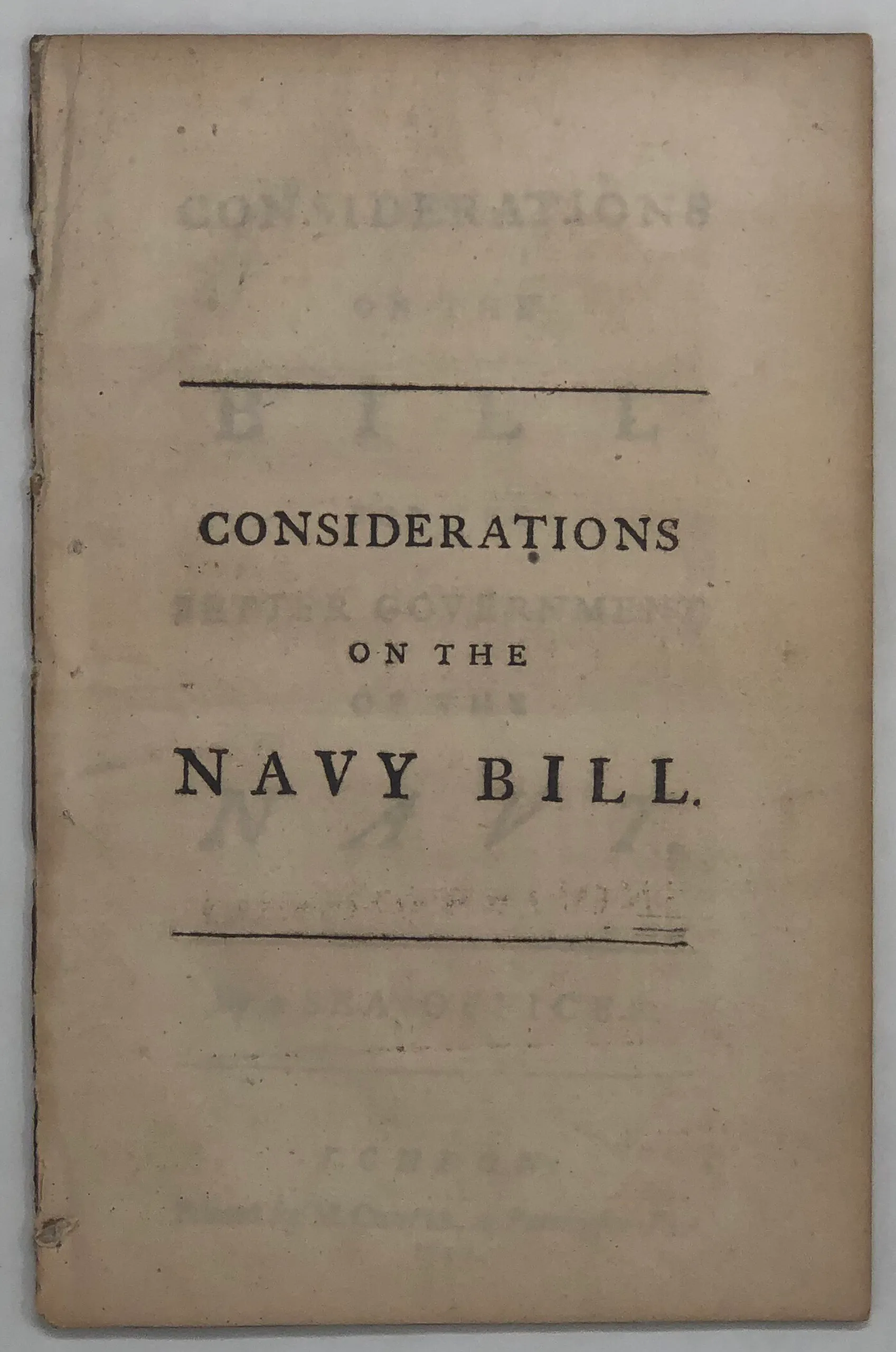 Considerations of the Bill for the Better Government of the Navy.