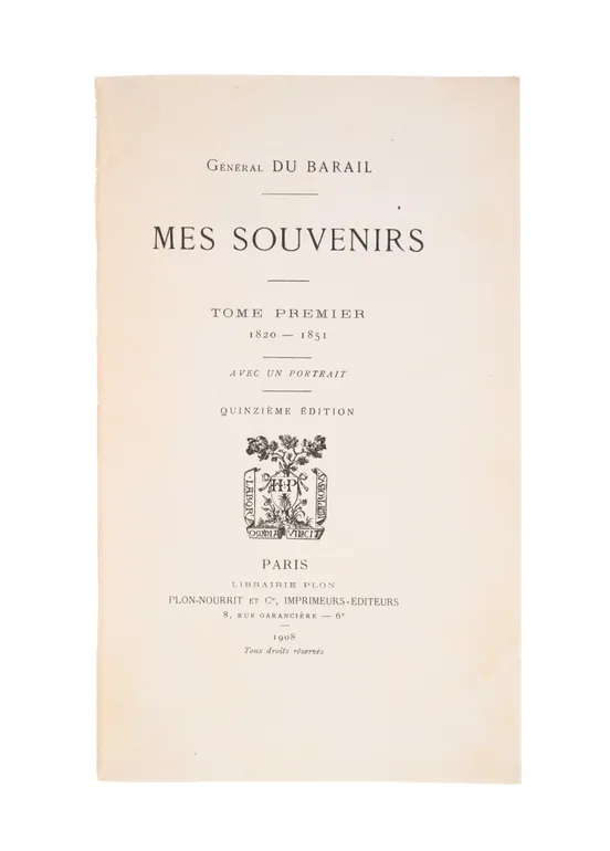 Mes Souvenirs, 1820-... 1879.