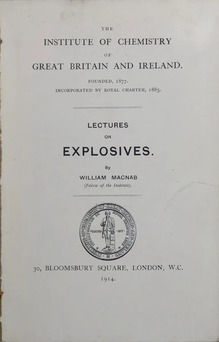 Lectures on Explosives.