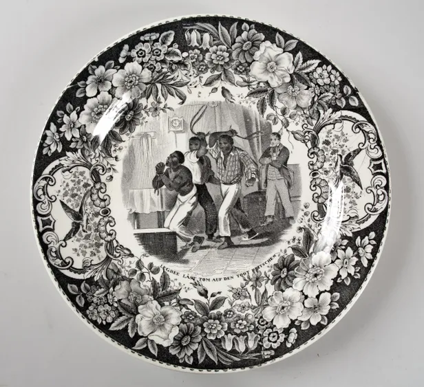 Four Uncle Tom's Cabin Schramberg plates.