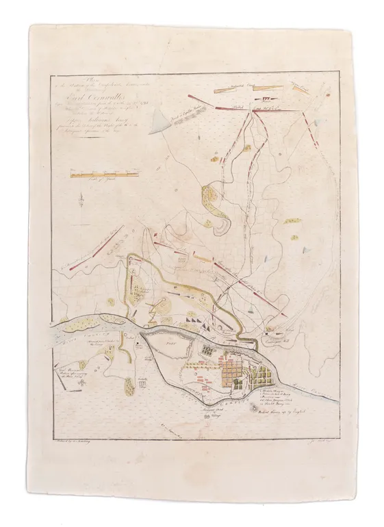 Plan of the position of the Confederate Armies under the Direction of Earl Cornwallis before Seringapatam, from the 5 to the 24 Feb.y 1792 where the Cessation of Hostilities took place, including the Position of Tippoo Sultan's Army previous to the Action