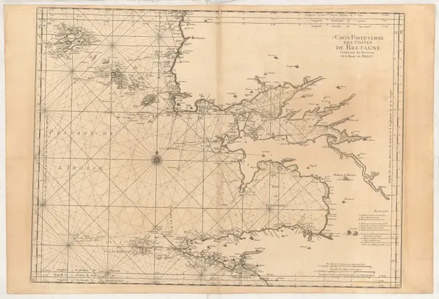 5e. Carte Particuliere des Costes de Bretagne contenant les Environs de la Rade de Brest