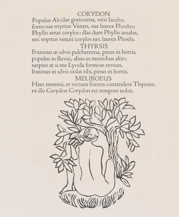 The Eclogues of Vergil. In the original Latin with an English prose translation by J. H. Mason with illustrations drawn and cut on the wood by Aristide Maillol.