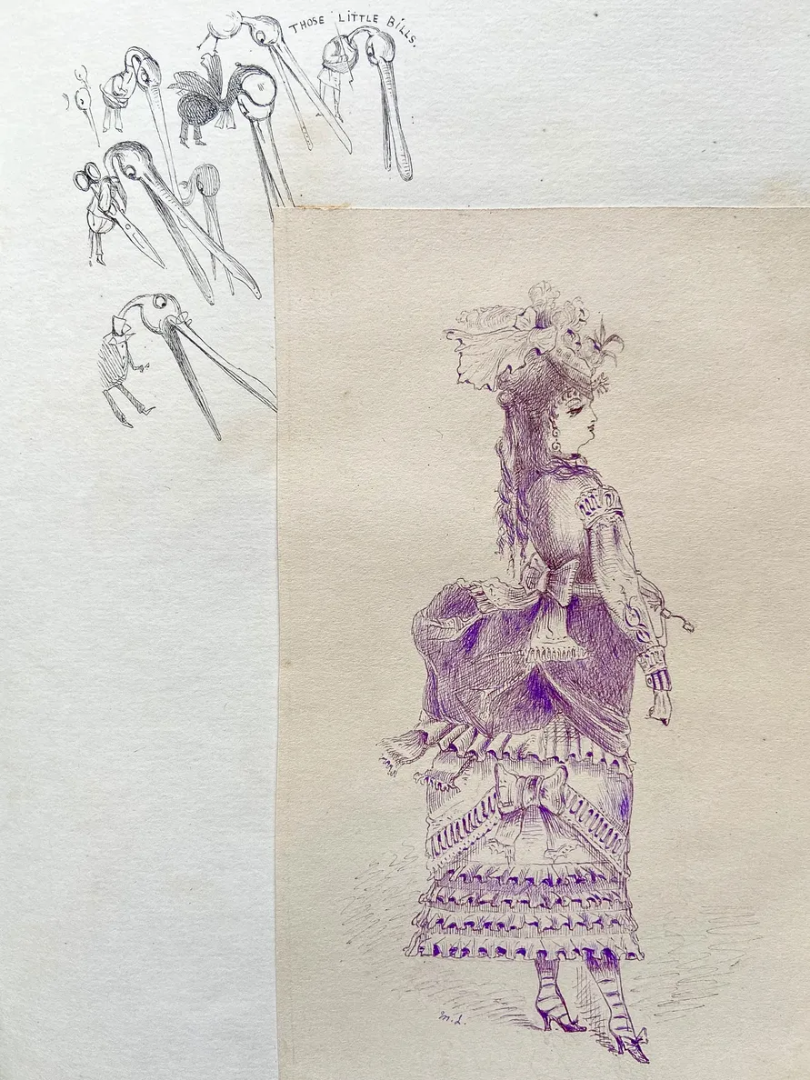 Album of whimsical drawings, late 19th century,