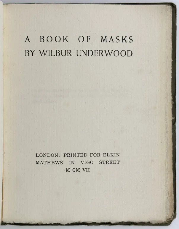 A Book of Masks.