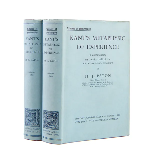 Kant's Metaphysic of Experience. A Commentary on the First Half of the Kritik der Reinen Vernunft.