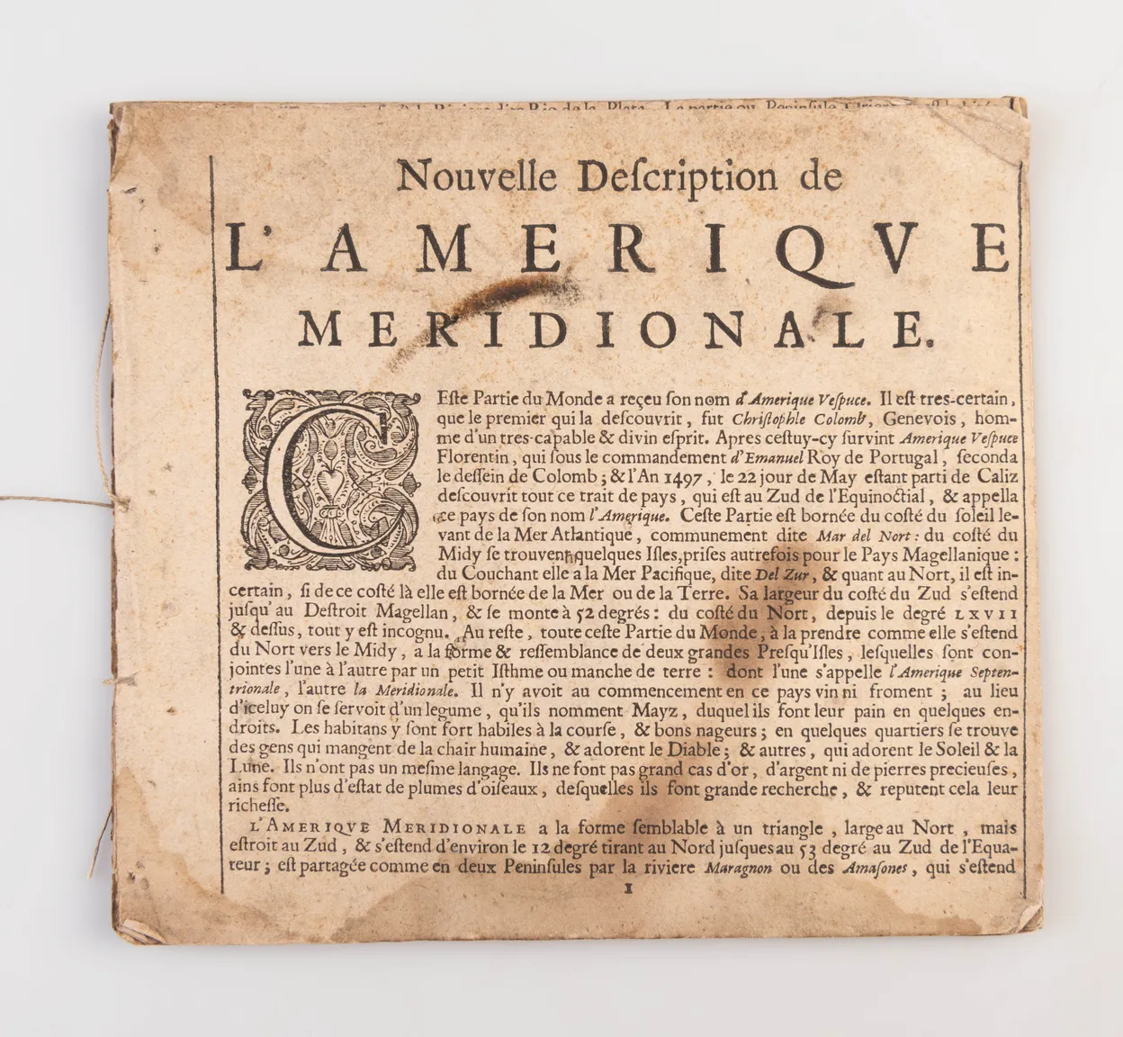 Nouvelle Description de l'Amerique Meridionale.