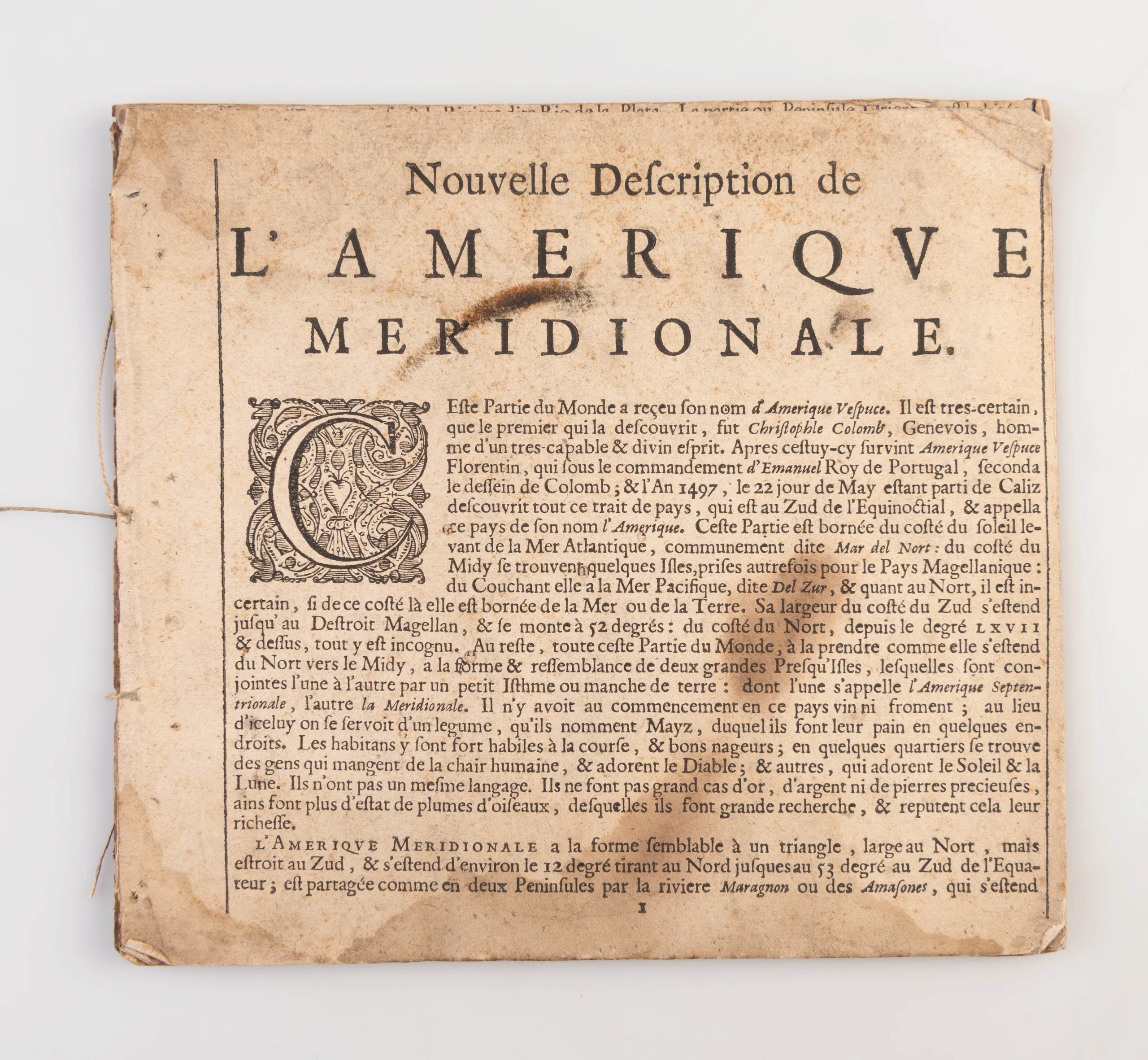 Nouvelle Description de l'Amerique Meridionale.