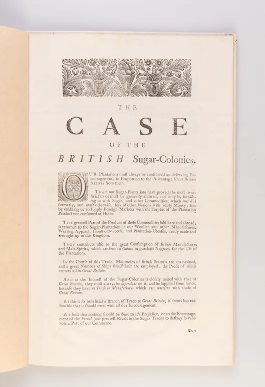 The Case of the British Sugar-Colonies