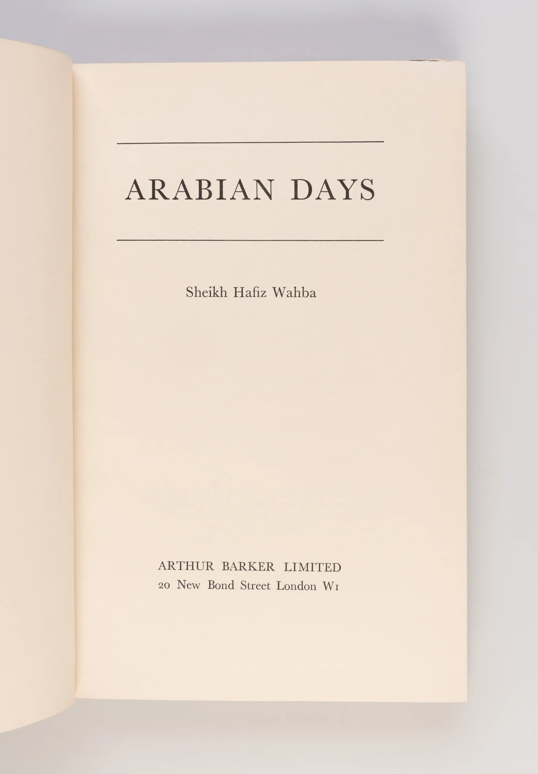 Arabian Days.