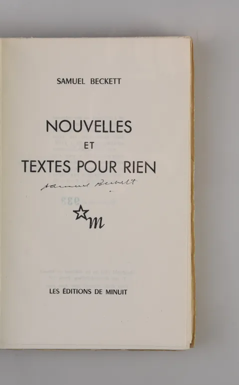 Nouvelles et Textes Pour Rien.