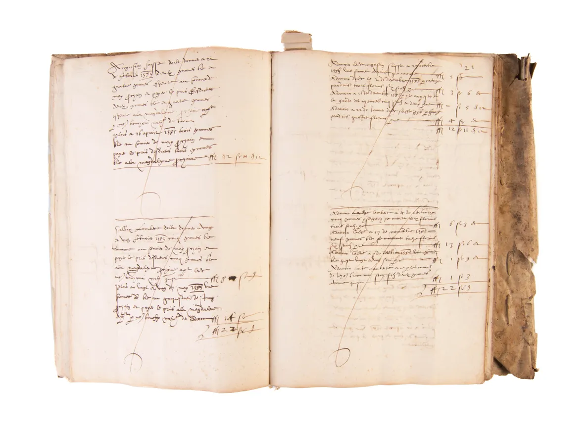 Manuscript notarial account book for regional Provence.