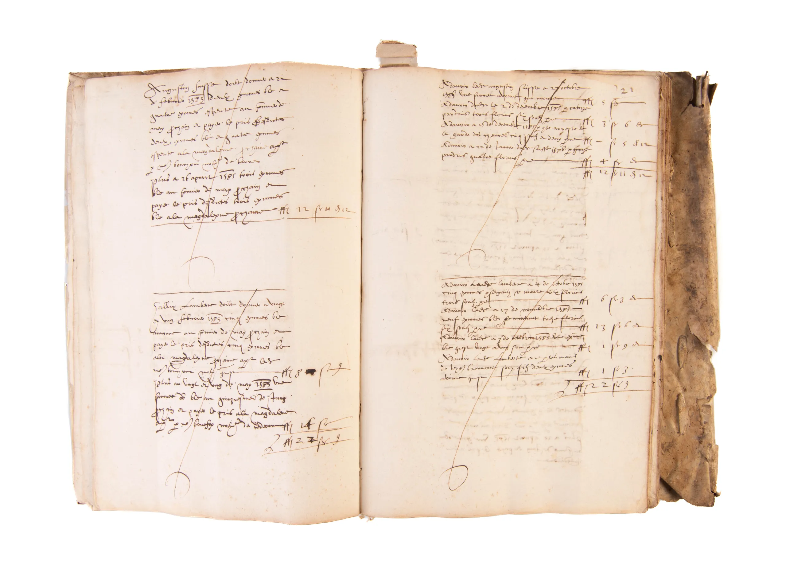 Manuscript notarial account book for regional Provence.
