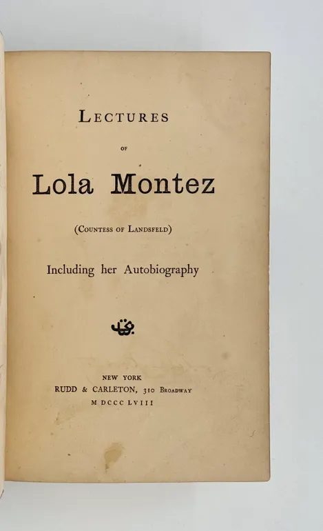 Lectures: Including her Autobiography.