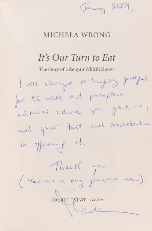 It's our Turn to eat. The Story of a Kenyan Whistle Blower.