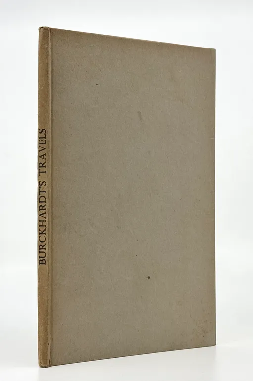Travels of M. Burckhardt in Egypt and Nubia.