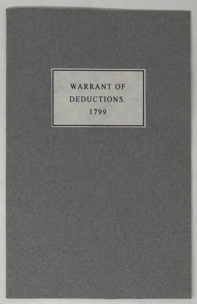 Warrant declaring the Deductions to be taken, under Various Circumstances of Service, out of Great Britain,