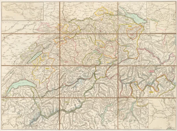 [Untitled; the slipcase label titled:] H: Keller's Reisecharte der Schweiz Carte routiere de la Suisse Road map of Switzerland ... augmentee et corrigee jusqu'a 1819 ...