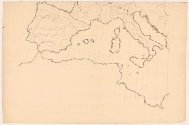 [Untitled two sheets (of four) of a manuscript copy of Arrowsmith's wall-map of Europe]