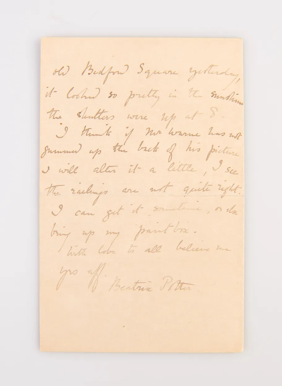 Autograph Letter Signed (“Beatrix Potter”) to “My dear Millie” [Millie Warne],